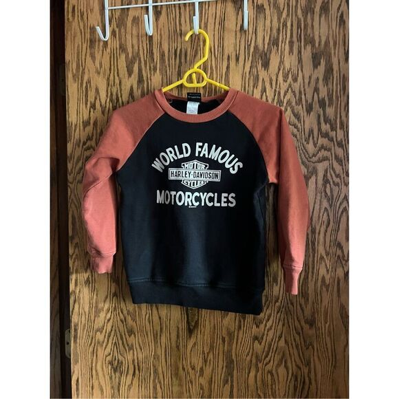 Harley Davison Kids Crewneck Sweatshirt Size 8/10 World Famous Motorcycles - Picture 1 of 7
